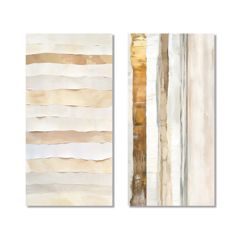 Abstract Coastal Waves II – Modern 2 Piece Metal Wall Art Prints, 40" H x 40" W