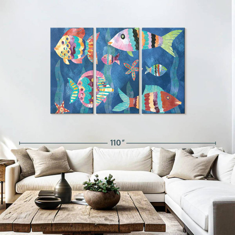 Ashelle Boho Reef Fish III, H 48 po x l 74 po