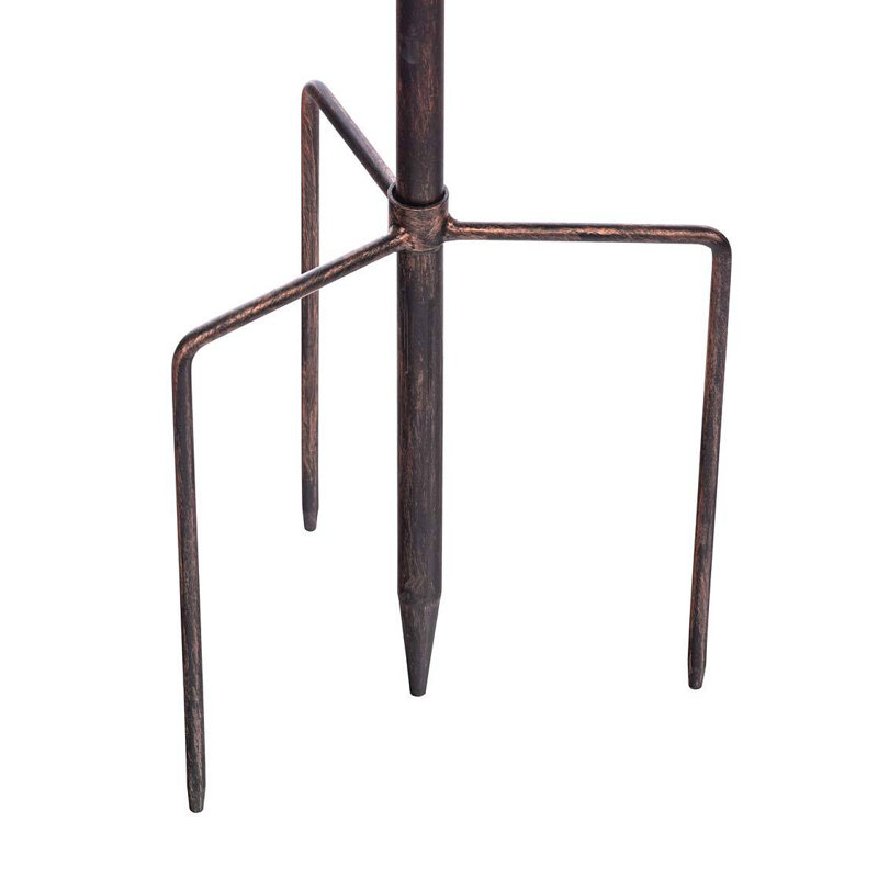 Antique Lily Flower Solar Wind Spinner Garden Stake
