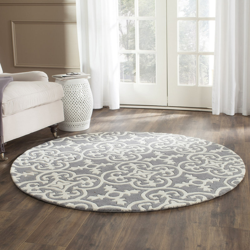 Chatham Hand Tufted Wool Geometric Rug, Round 5'