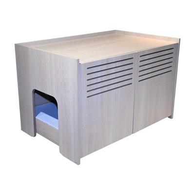 Cat Litter Box Enclosure with Scratch Padand and two doors