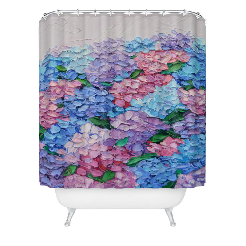 Rideau de douche Ninola Design, Floral rose / bleu
