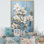 «White and Blue Magnolias Blossom», reproduction sur toile