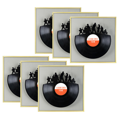 Demarion 12.5x12.5 Metal Album Frame for Display Vinyl Record, Home Decor LP Record Frame