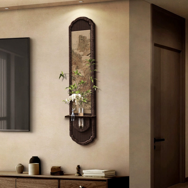 Art mural ovale noir en grès, H 59,06 po x l 11,81 po