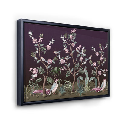 Chinoiserie avec oiseaux et pivoines I - Peinture sur toile