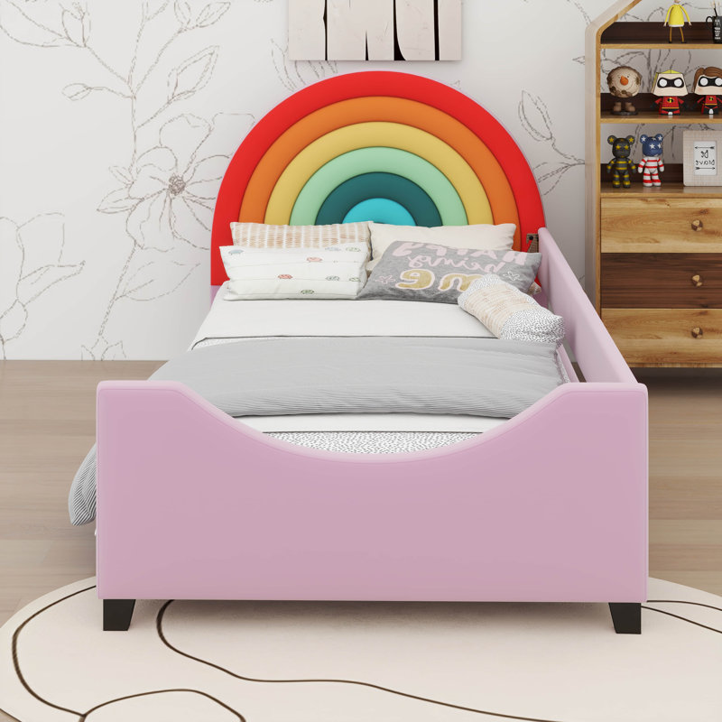 Lit de jour simple rembourré Ashunte Rainbow