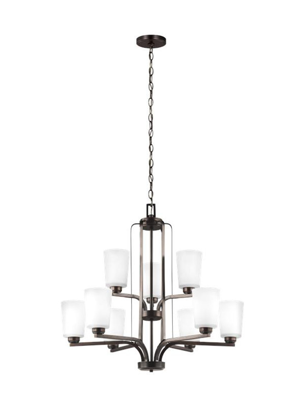 Lustre à neuf lumières Franport de Génération Éclairage , Non, Sienne brûlée