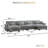166" Oversized U-Shaped Modular Velvet 4 Seat Sectional Sofa with Ottoman, Slate Gray-934581620