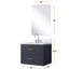 Meuble-lavabo bleu l 24 po x P 18 po avec comptoir en acrylique, robinet et miroir de bain inclus de l 18 po x P 24 po