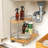 Bamboo and Silver Iron Two-Tier Slide-Out Organizer-1159072486