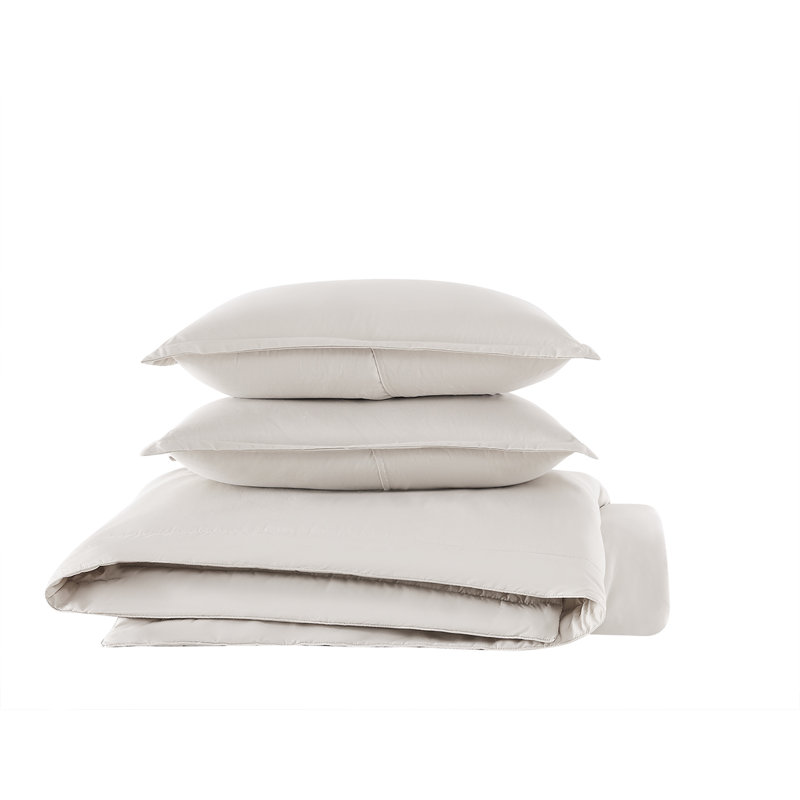 Ensemble de housse de couette en microfibre, Housse de couette double et 2 taies décoratives s, Taupe