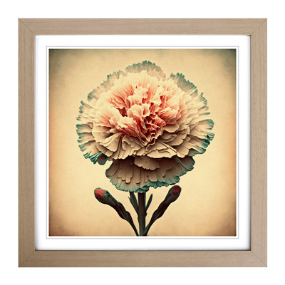 Carnation Flower Retro - Framed Print