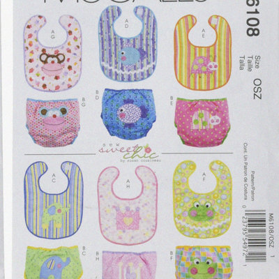 Infants' Bibs and Diaper Covers Pattern Set