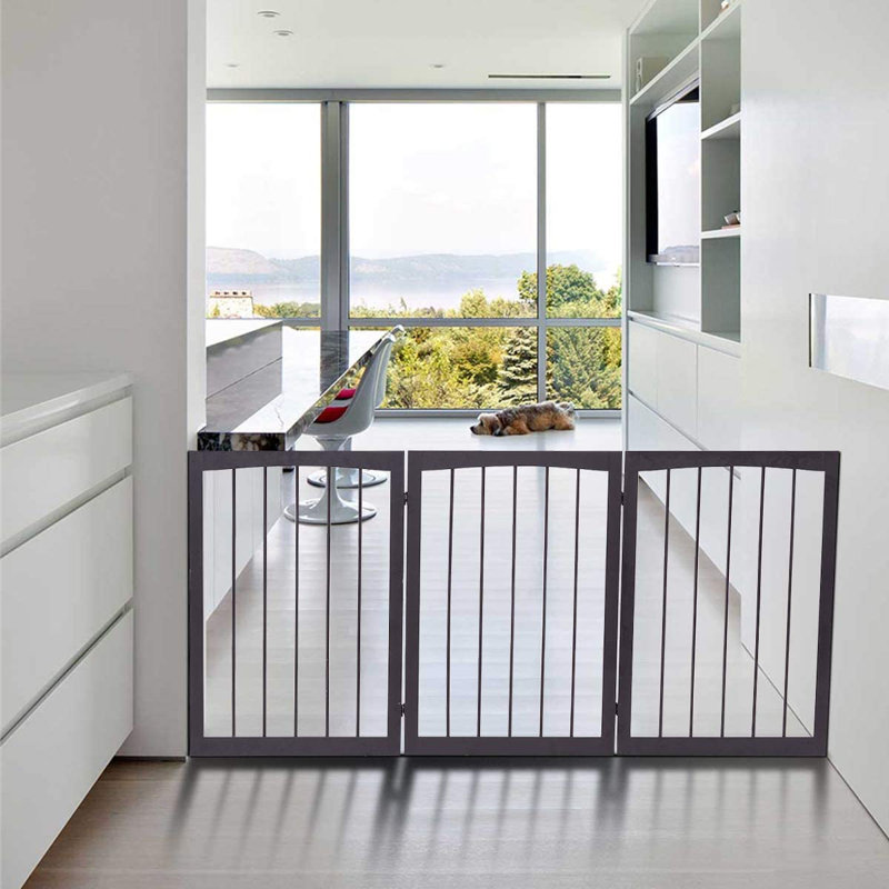 Maone Wood Free Standing Pet Gate