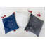 Coussin décoratif gris en velours 20 x 20 avec broderie de flocons de neige argentés et ensemble de 2 insertions-134530274