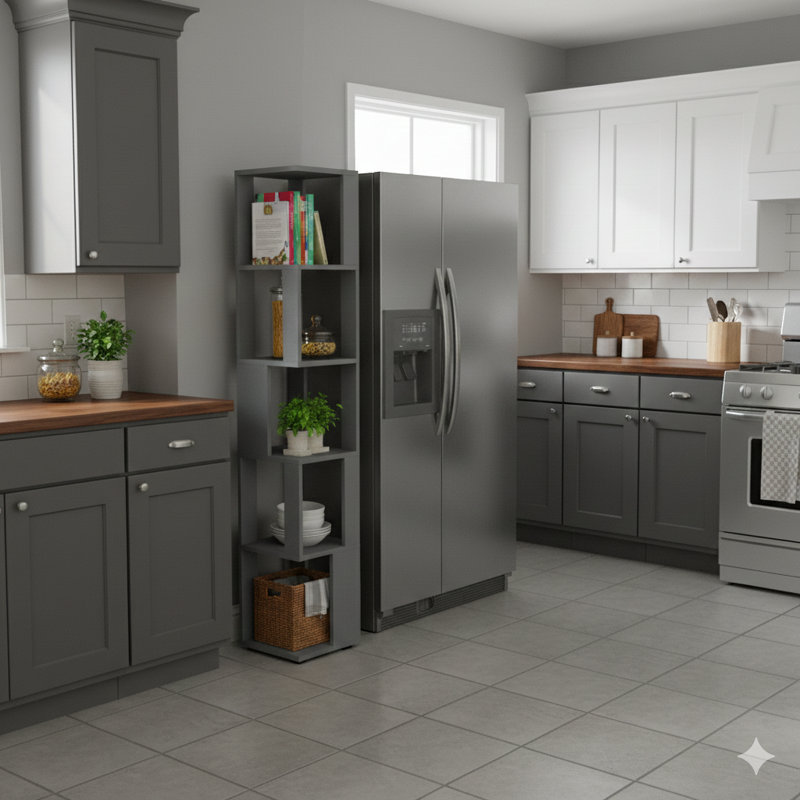 168cm H x 29cm W Standard Bookcase, Grey