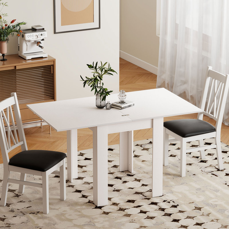 Table de salle à manger extensible 55 ", table de cuisine pour 4 à 6 personnes, blanc, Blanc