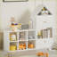 Kids Bookshelf, House-Shaped Versatile Storage for Books/Toys, Adjustable Placement, Easy Assembly | White | MDF