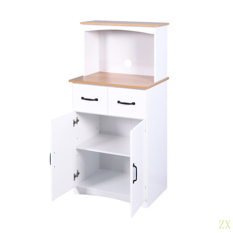 Armoire de cuisine en bois avec garde-manger et micro-ondes avec tiroir de rangement