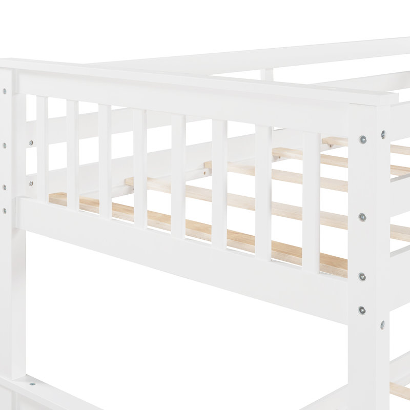 Lit superposé blanc avec rangement Twintwin - Les échelles robustes et fiables dans les tiroirs rehaussent l'utilité de la chambre à coucher