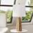 24 in. Brown Boho Resin For Bedroom/Living/Entryway Console/Decorative Supplements Room Bedside Desk Nightstand Table Lamp with Folding Shade Accent