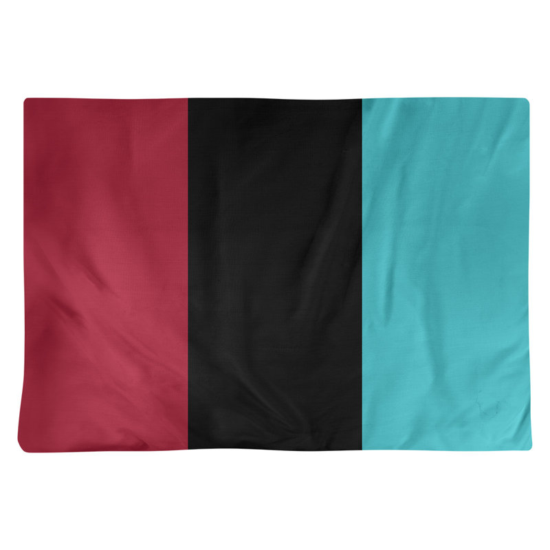 Cotton No Pattern Rectangle Placemat, Sedona Red/Black/Teal