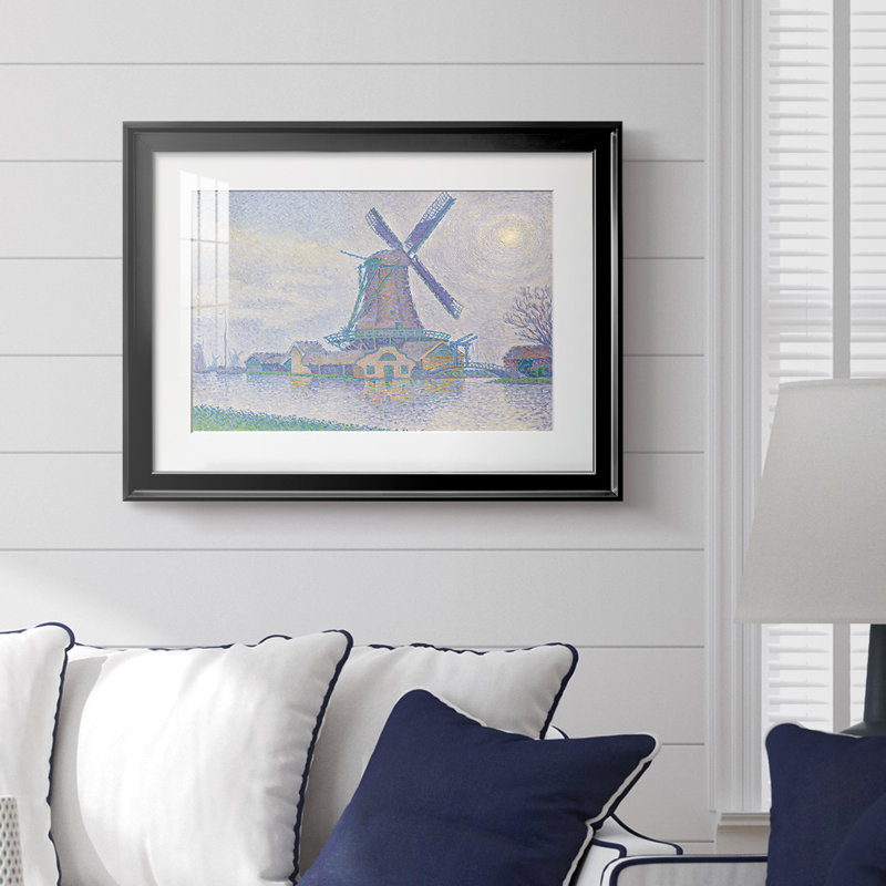 Moulin à vent à Edam-Paul Signac - reproduction d'art avec passe-partout et verre - 1896, 18,5 x 24,5, Reproduction encadrée