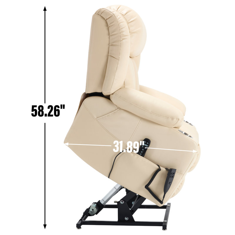 Fauteuil inclinable lève-personne luxueux - Leatherair pour la détente à la maison avec une capacité de 350 lb