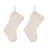 2pk 21"L White Plush Christmas Stocking