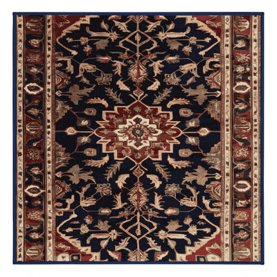 Machine Washable Persian Black Area Rug