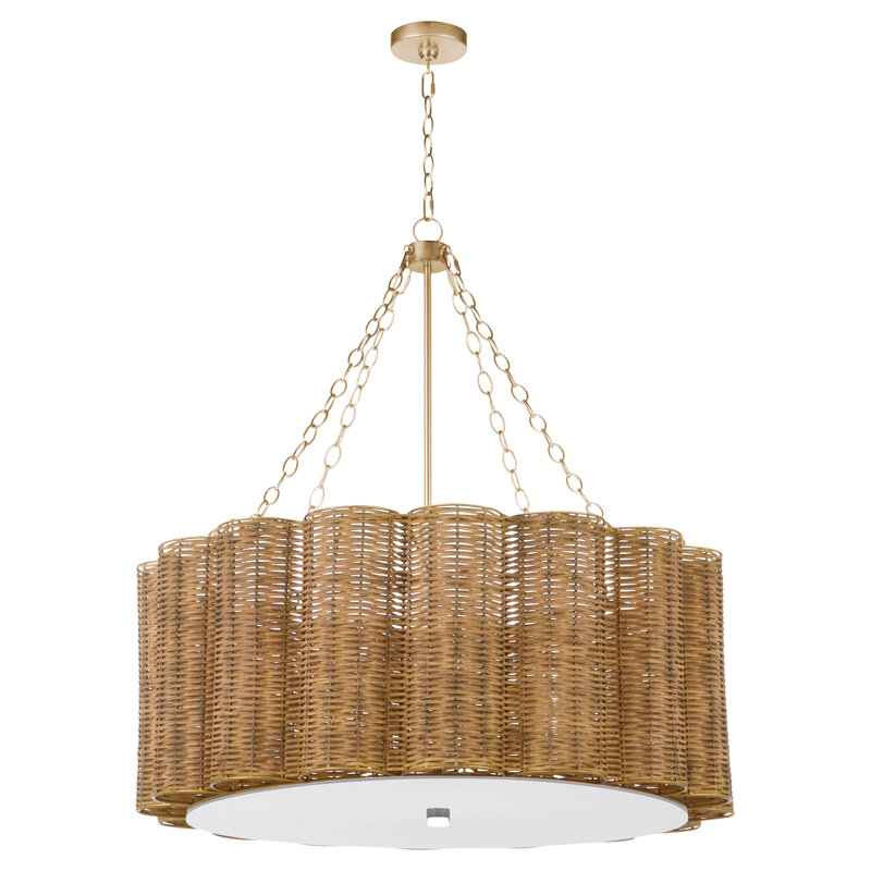 Boracay 6 - Light Chandelier, Aged Brass, Brown