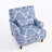 Upholstered Plants Navy Nailhead Trim Accent Chair with Throw Pillow and Solid Wood Legs (Set of 2)-656456466
