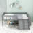 Twin Wood Loft Bed with Slide and Shelves-1785035786