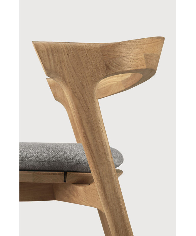 Bok Outdoor Dining Side Chair, Teak  Frame/Mocha Cushion