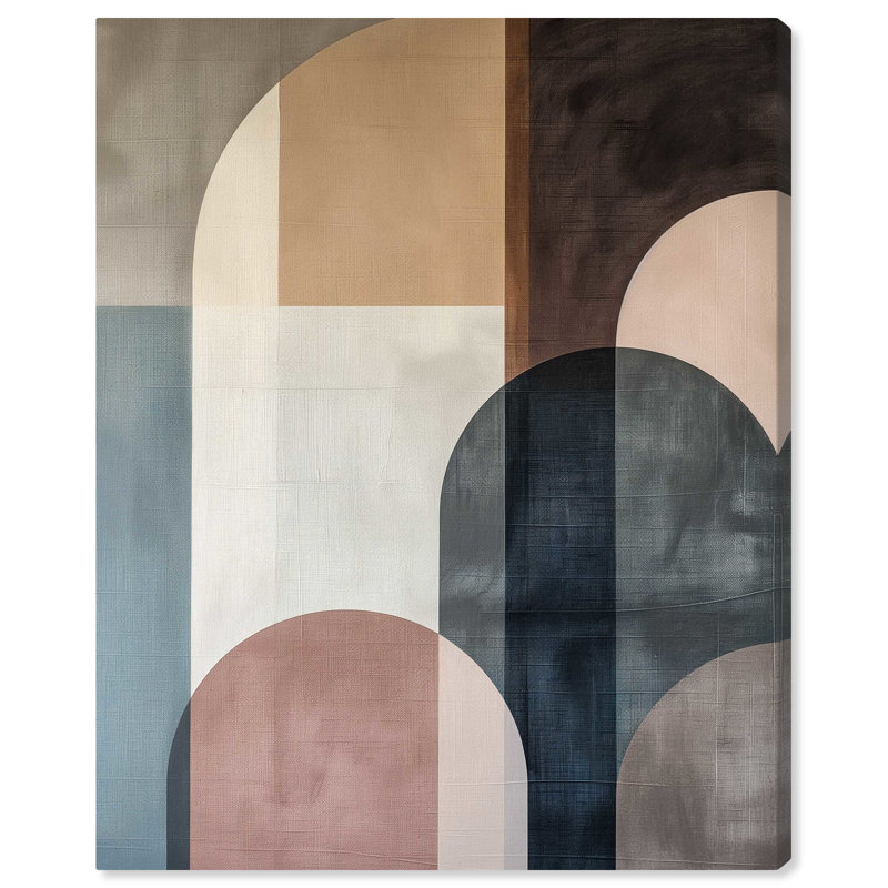 Abstract Geometric Shapes Canvas Wall Art in Neutral Tones, 30" x 36"