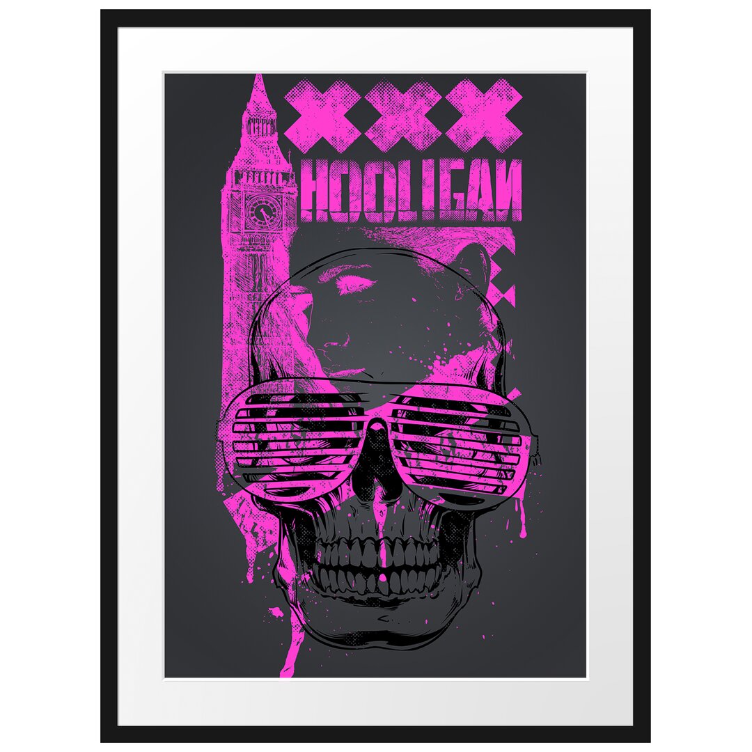 Gerahmtes Poster Uk Hooligan Black