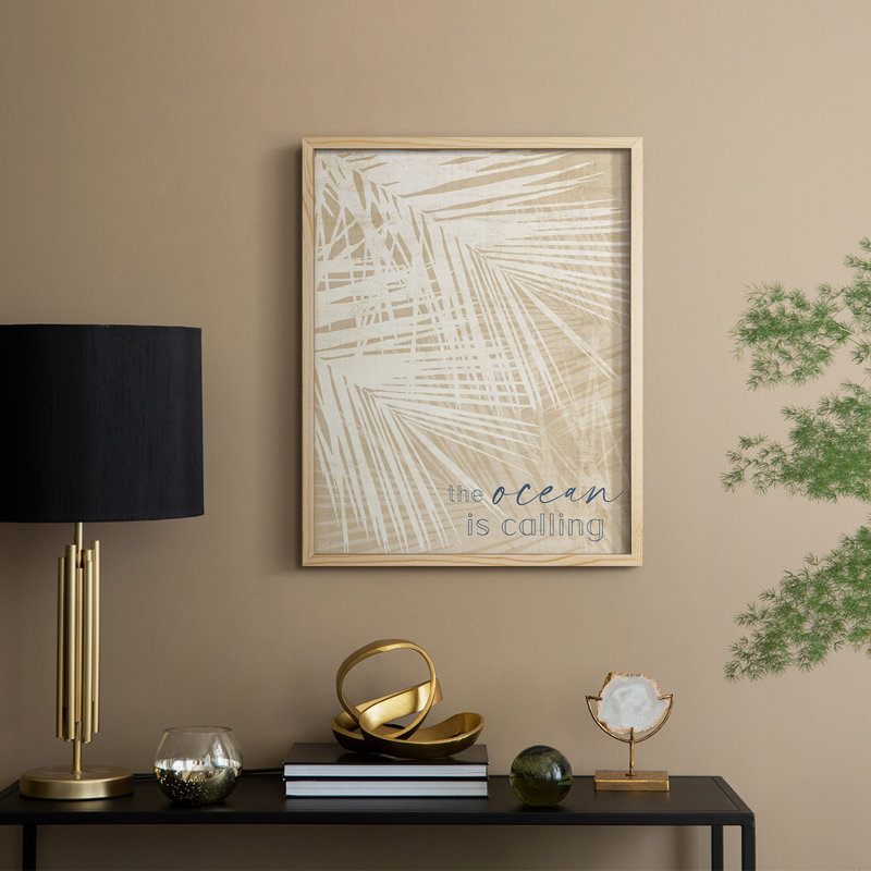 «Ocean Calling Palms», reproduction encadrée - bois massif