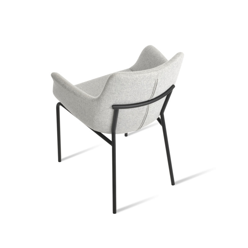 Fauteuil Bottega Harris, Noir, Laine argentée