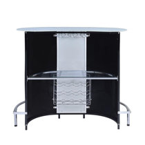 Marialice Lacquer and Leatherette Mini Bar Orren Ellis Color: White