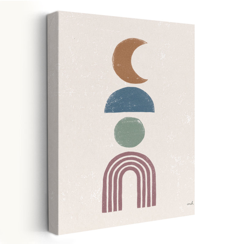 Art minimaliste Boho I - cercles bohémiens bleus, H 24 po x l 16 po