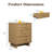 3-Drawer Nightstand, Solid Wood, Natural Oak Finish