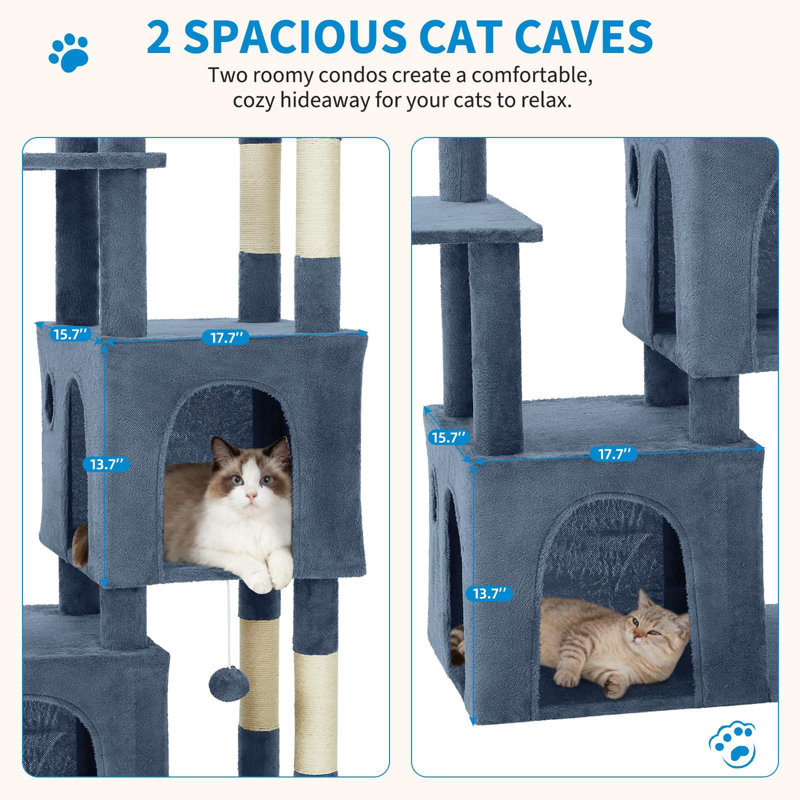 156 cm H Cat Tree / Condo, Light blue
