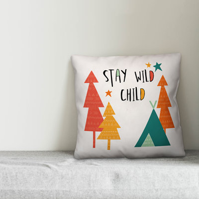 Stay Wild Child Throw Pillow