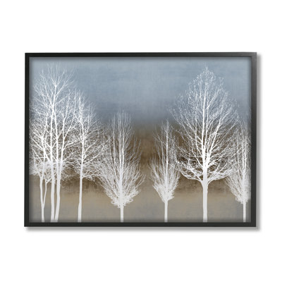 «Abstract Forest Line White Bare Tree Silhouettes» par - Impression
