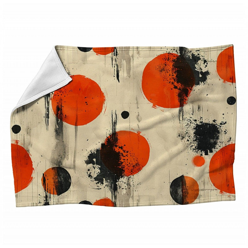 Abstract Art Machine Printed Throw Blanket, Throw