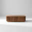 Modern Rectangle Coffee Table with Two Drawers and Unique Wave Texture Design-369806168
