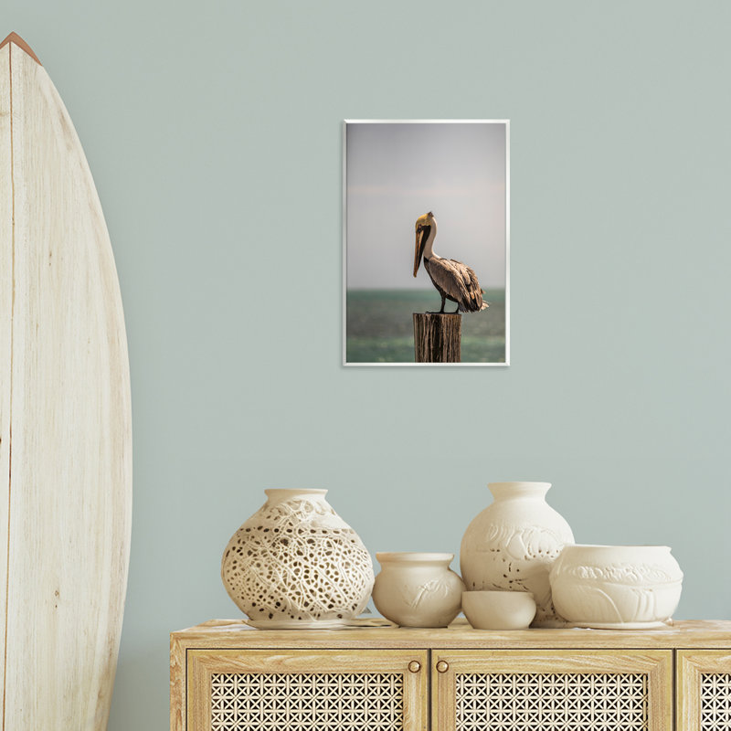 «Nautical Landscape Pelican Wall Art» par Aaron Matheson, H 19 po x l 13 po
