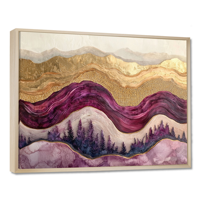 Demar - vignoble, art mural, H 16 po x l 32 po, Impression encadrée flottante, Crème
