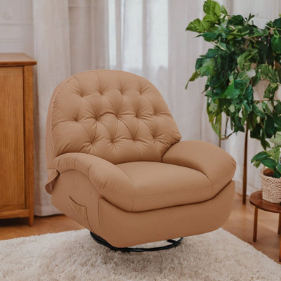Nervie Faux Leather Swivel Recliner